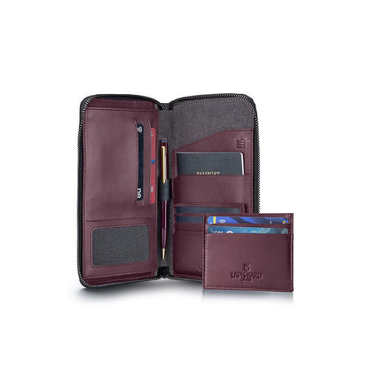 Lapis Bard Enigma Passport Holder - Burgundy