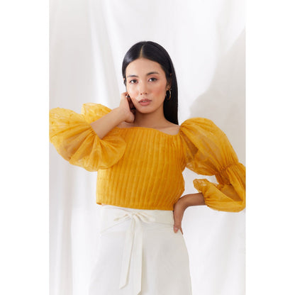 Lavanya Ahuja Sunkissed Billow Sleeve Top