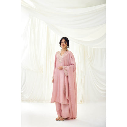 Lavanya Ahuja Pink Rose Kurta with Pant and Dupatta (Set of 3)
