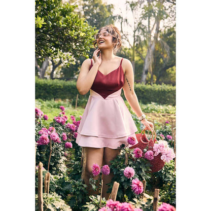 Lea Clothing Glynis Satin Mini Dress