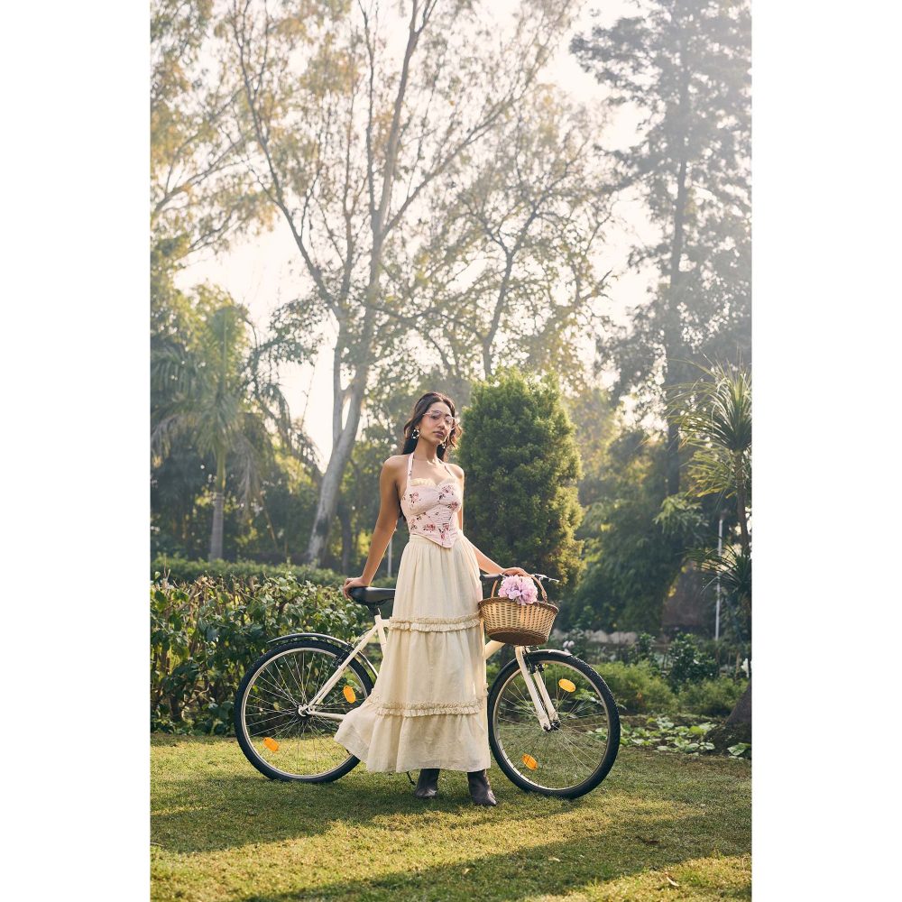 Lea Clothing Hayden Off White Maxi Skirt