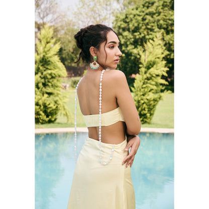Lea Clothing Albina Butter Cream Tube Cutout Dress