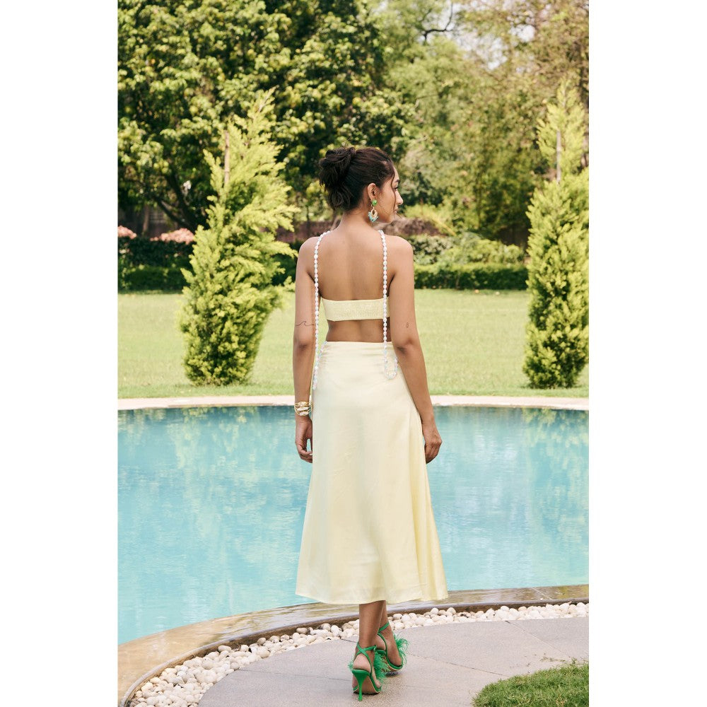 Lea Clothing Albina Butter Cream Tube Cutout Dress