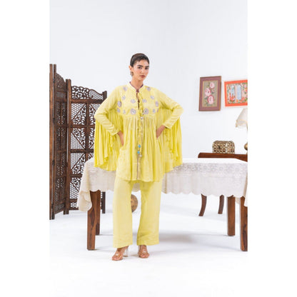 Leela by A Lime Yellow Flared Straight Co-Ord Set