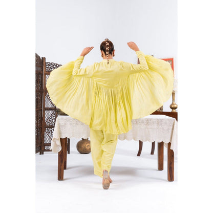 Leela by A Lime Yellow Flared Straight Co-Ord Set