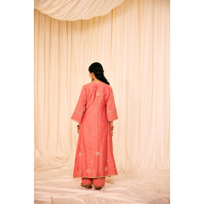 Leela by A Peach A Line Kurta With Pant And Dupatta