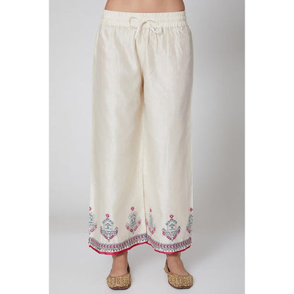 Leela by A Ivory Kurta With Palazzo And Dupatta
