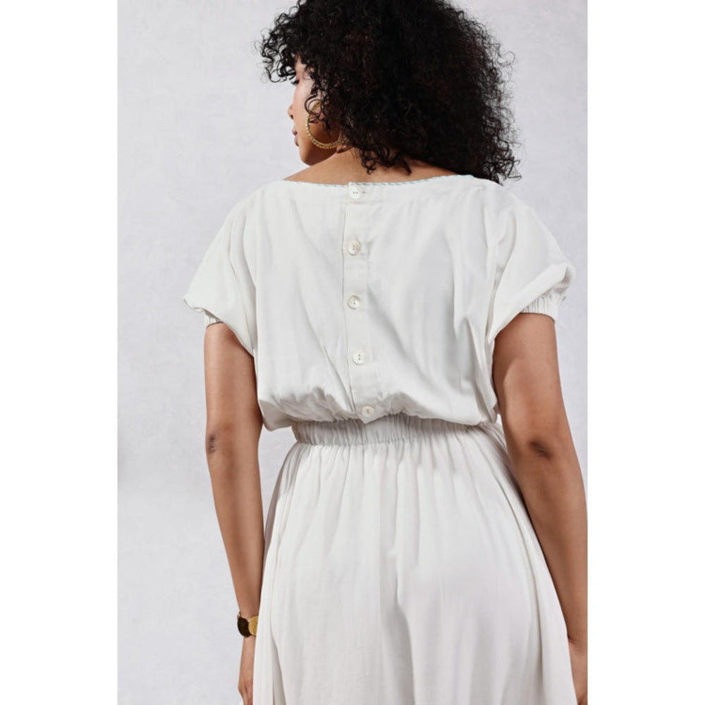 Leela by A White Front Pocket Jumpsuit