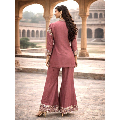 MABISH LUXE Embroidered Dusty Pink Co-Ord Set