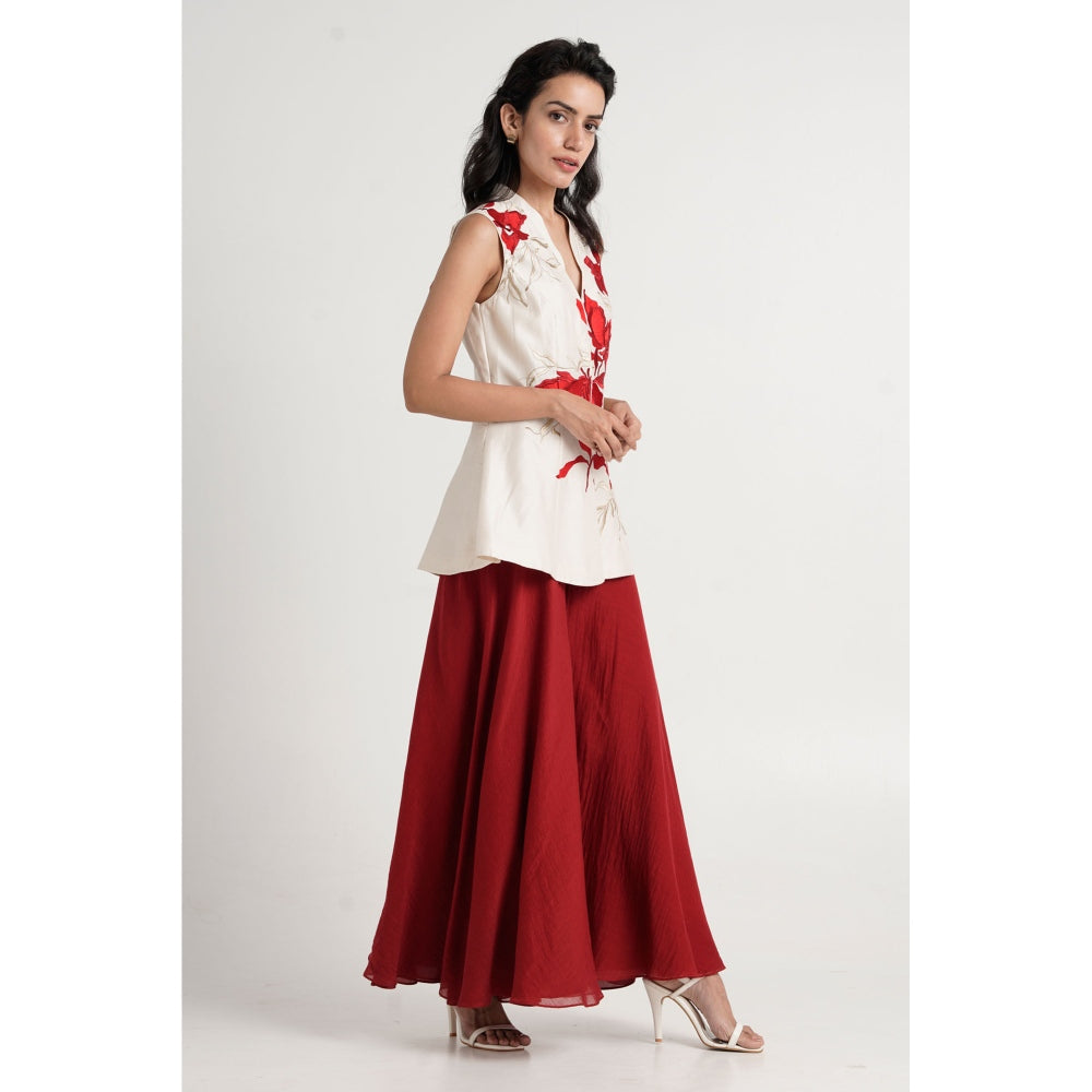 MADDER MUCH Kubra Co-Ord - Red (Set of 2)