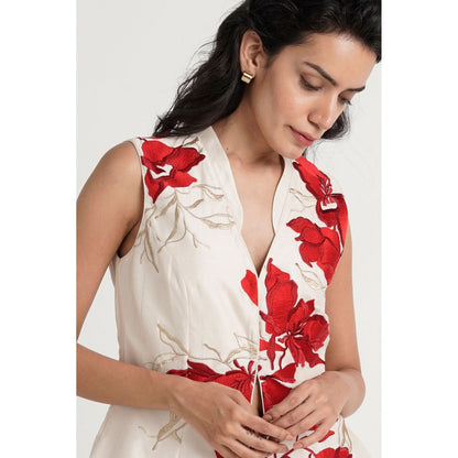 MADDER MUCH Kubra Co-Ord - Red (Set of 2)