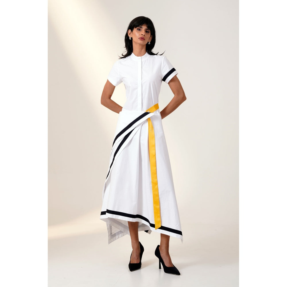 MADDER MUCH Blanca Drape Shirt Dress