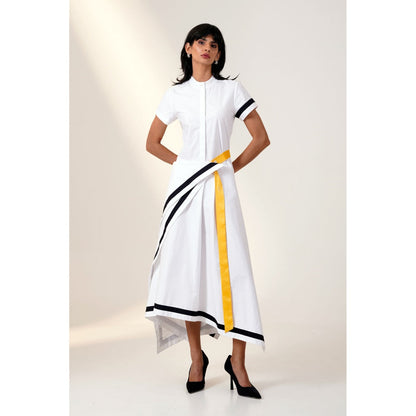 MADDER MUCH Blanca Drape Shirt Dress