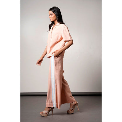 MADDER MUCH Petunia The Soft Hour Peach Solid Co-Ord (Set of 2)