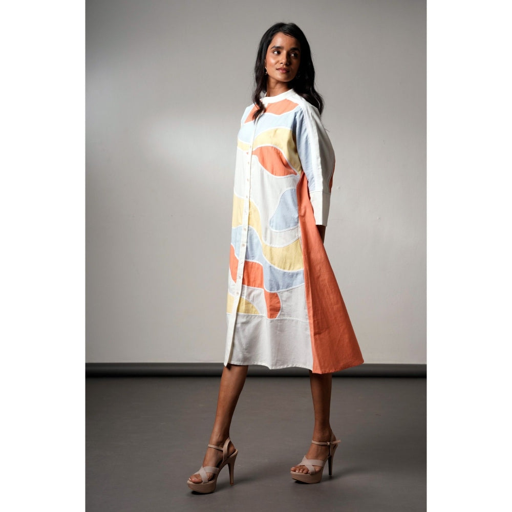 MADDER MUCH Morado Brushstroke Midi Dress with Belt (Set of 2)