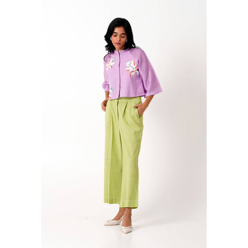 MADDER MUCH Lavender Zola - Raglan Sleeve Crop Shirt + Ankle Pants