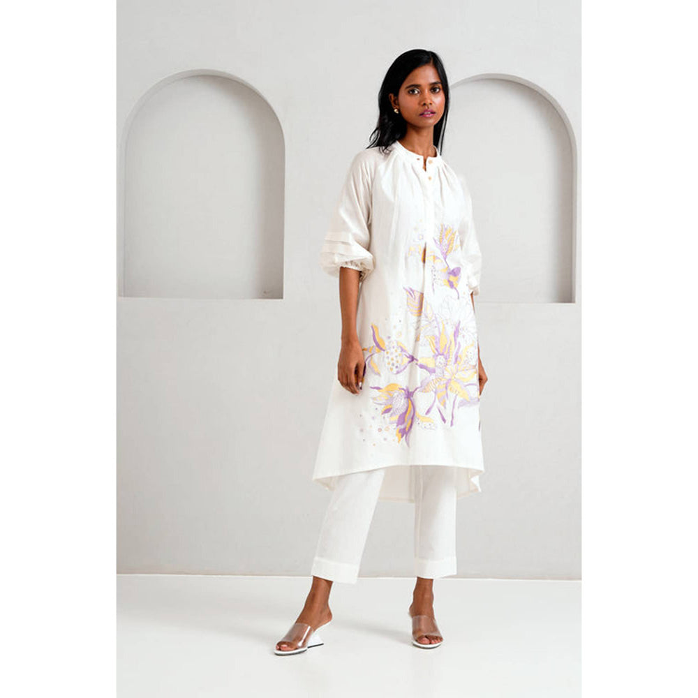 MADDER MUCH White Suvi Set - Embroidered Tunic + Pants