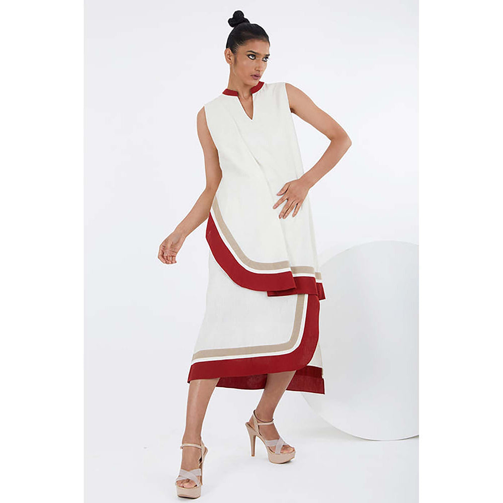 MADDER MUCH Sachi - Ivory Layered Midi Dress