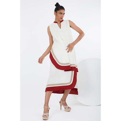 MADDER MUCH Sachi - Ivory Layered Midi Dress