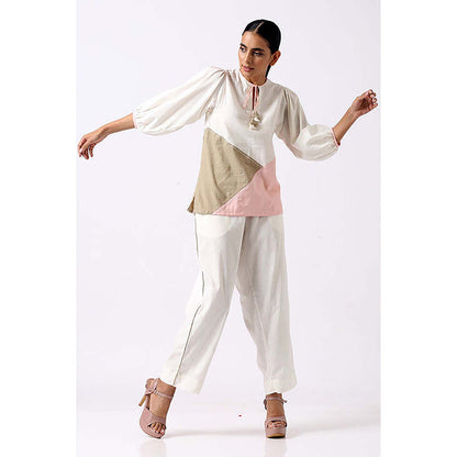 MADDER MUCH Multi-Color Cotton Solid Plain Top With Pant
