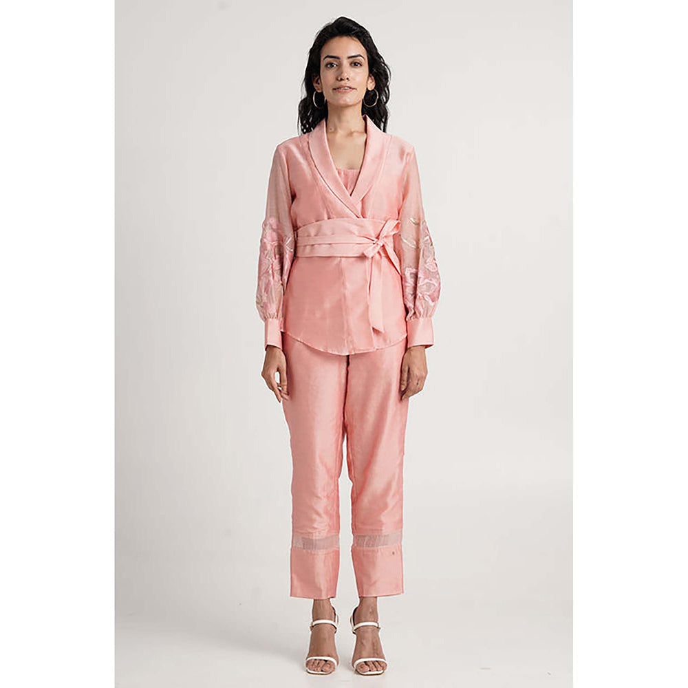 MADDER MUCH Grace - Old Rose Wrap Top With Ankle Pants