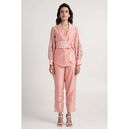 MADDER MUCH Grace - Old Rose Wrap Top With Ankle Pants