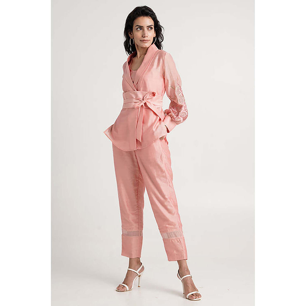 MADDER MUCH Grace - Old Rose Wrap Top With Ankle Pants