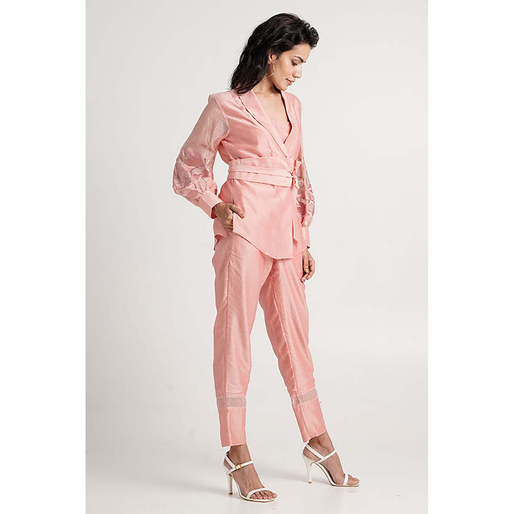 MADDER MUCH Grace - Old Rose Wrap Top With Ankle Pants