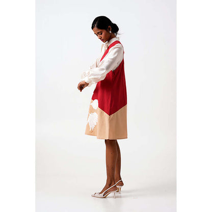 MADDER MUCH Madder Melody - Neck Tie Shirt Short Dress