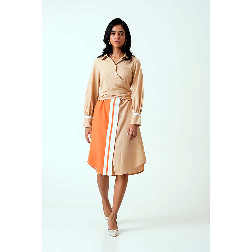 MADDER MUCH Latte Gwen - Tie-Back Shirt Dress