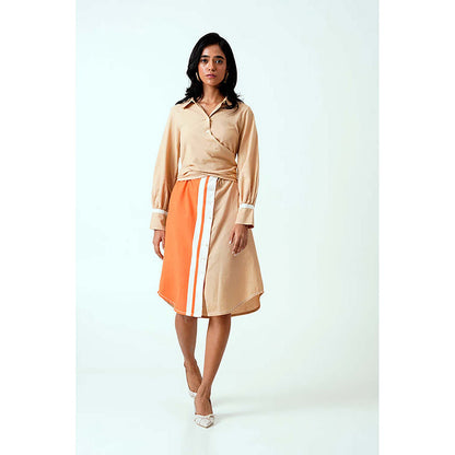 MADDER MUCH Latte Gwen - Tie-Back Shirt Dress