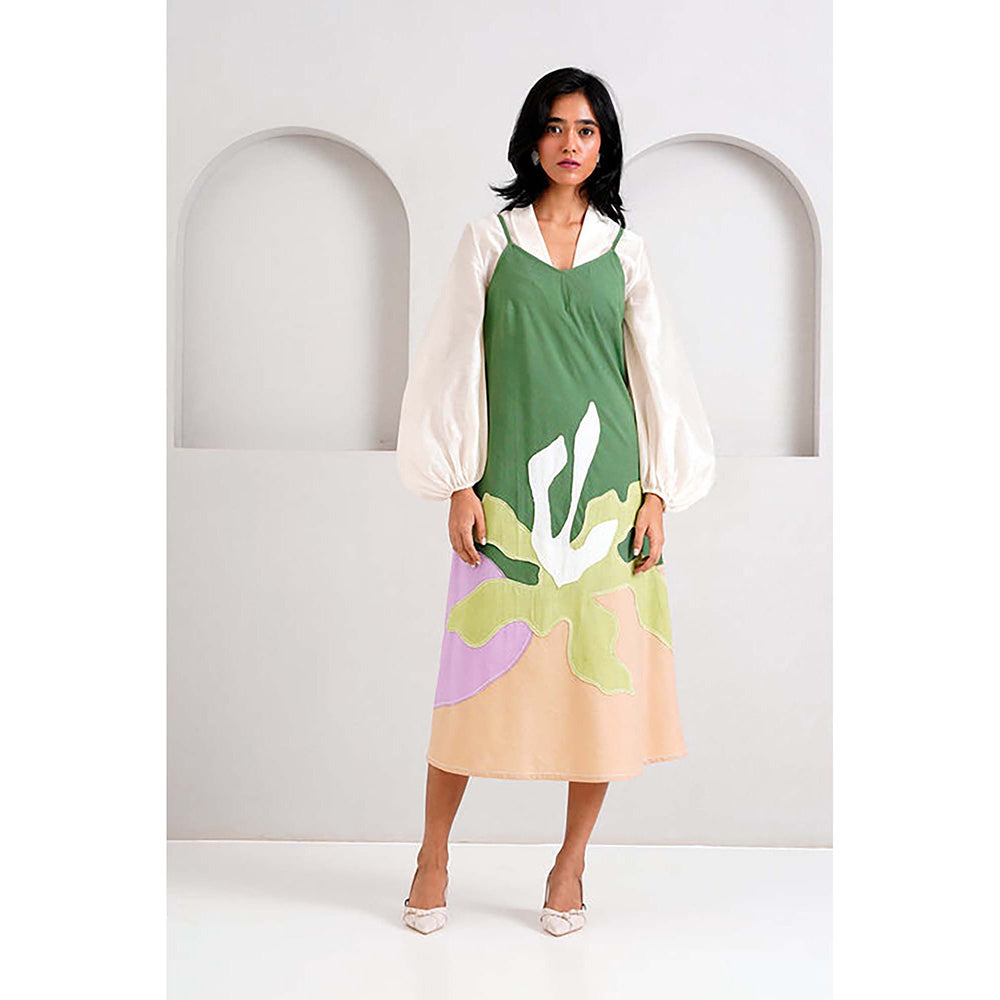 MADDER MUCH Pine Green Yana - Blouson + Slip Dress