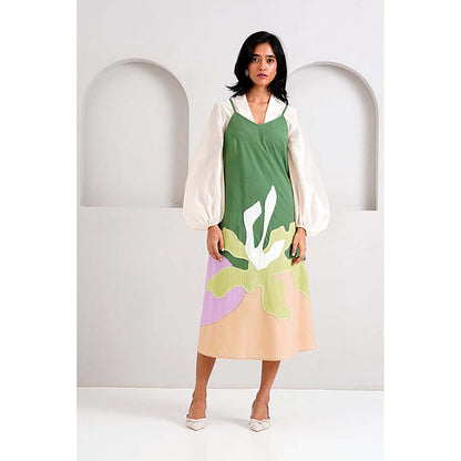 MADDER MUCH Pine Green Yana - Blouson + Slip Dress