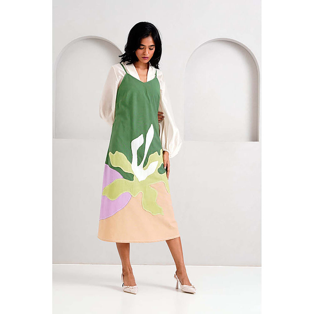 MADDER MUCH Pine Green Yana - Blouson + Slip Dress