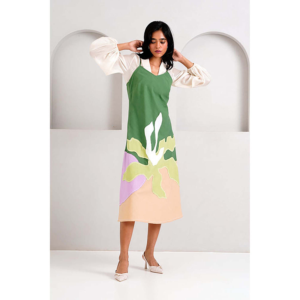 MADDER MUCH Pine Green Yana - Blouson + Slip Dress
