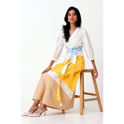 MADDER MUCH Sahar - Multi Panelled Long Dress With Belt