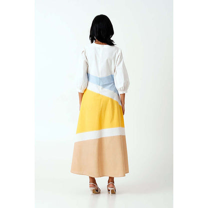 MADDER MUCH Sahar - Multi Panelled Long Dress With Belt