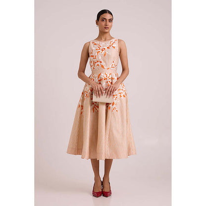 MADDER MUCH Roselyn - Almond And Autumn Midi Dress