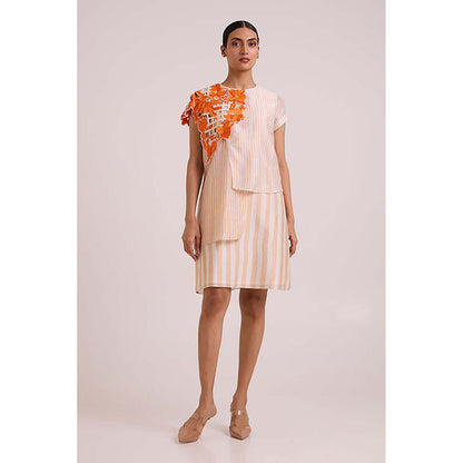MADDER MUCH Kayo - Sunset And Almond Cutwork Short Dress