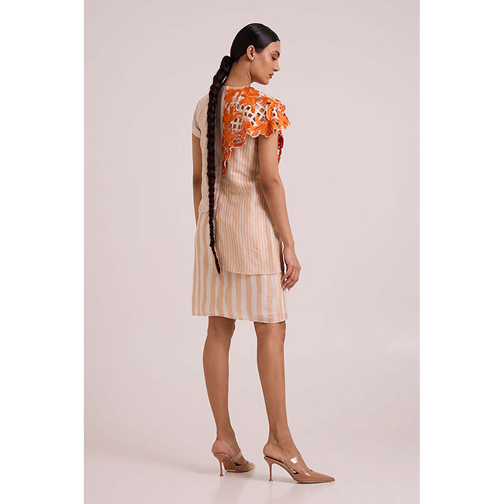 MADDER MUCH Kayo - Sunset And Almond Cutwork Short Dress