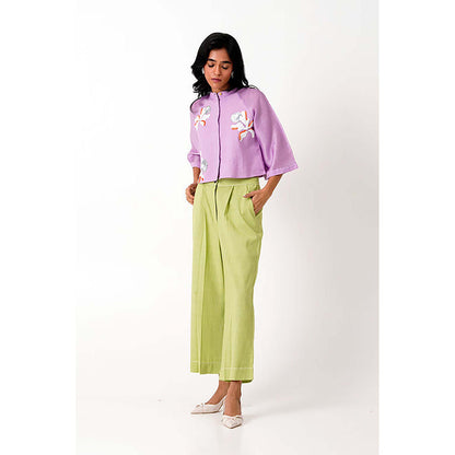 MADDER MUCH Lavender Zola - Raglan Sleeve Crop Shirt + Ankle Pants