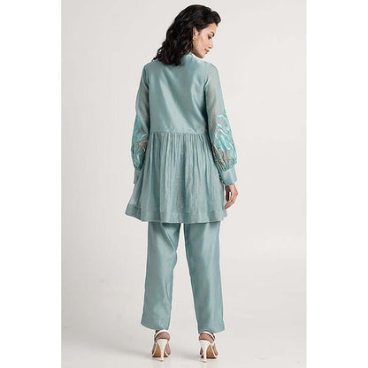 MADDER MUCH Aqua Abe 2.0 - Micro-Gathered Peplum Tunic Set