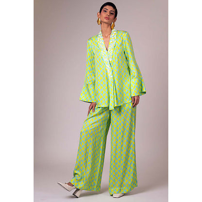 MADDER MUCH Multi-Color Modal V-Neck Printed Top With Pant