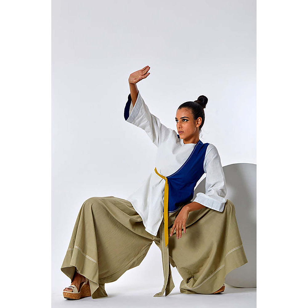 MADDER MUCH Asha + Oshi - Overlap Belted Top And Fisherman Pants