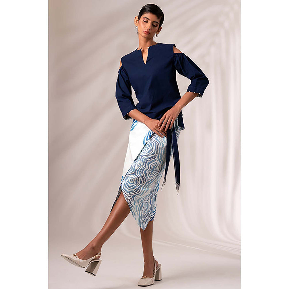 MADDER MUCH Mia - Wrap Skirt + Indigo Top