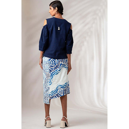 MADDER MUCH Mia - Wrap Skirt + Indigo Top