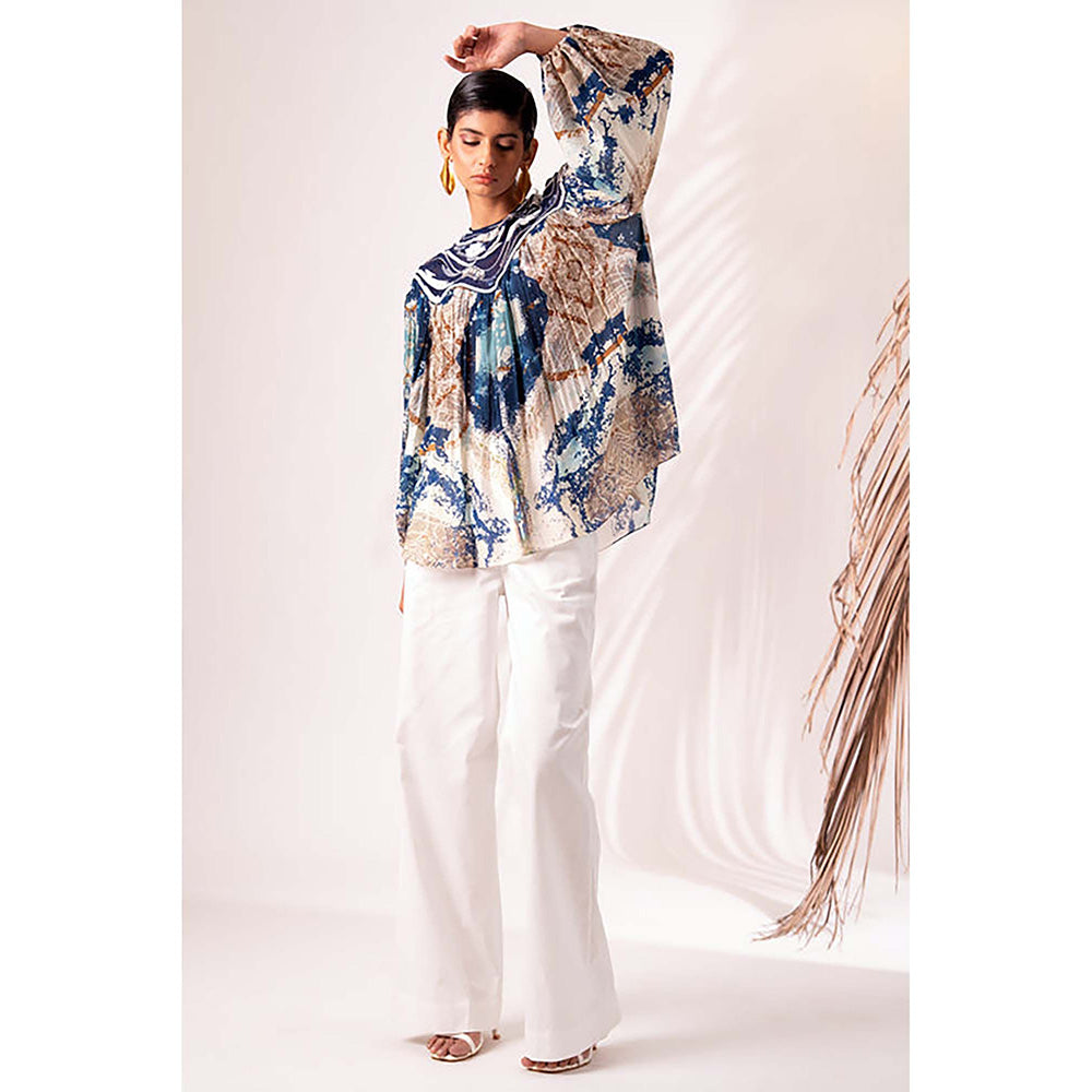MADDER MUCH Multi-Color Modal Crew Neck Printed Top With Pant