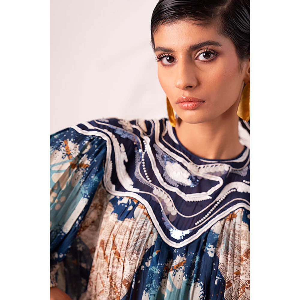 MADDER MUCH Multi-Color Modal Crew Neck Printed Top With Pant