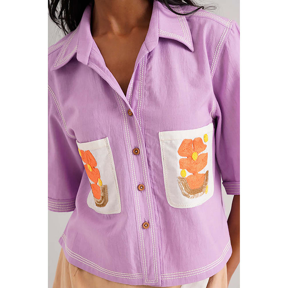 MADDER MUCH Romy And Tom - Lavender Pocket Crop Top + Latte Skirt