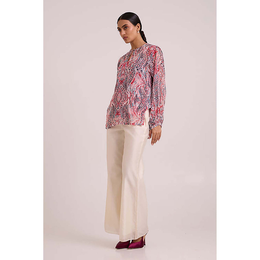 MADDER MUCH Multi-Color Cotton Crew Neck Printed Top With Pant
